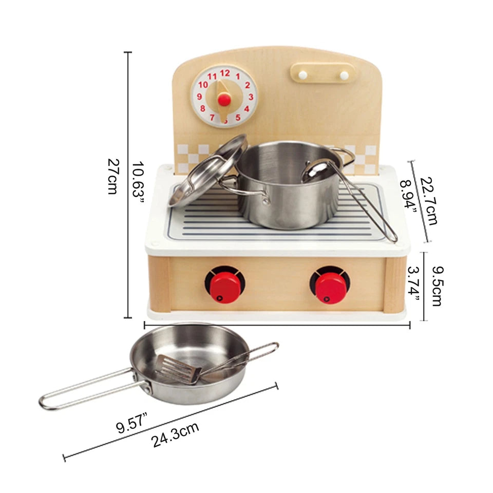 Fidtoy Kids Kitchen Playset 2-in-1 Stove Grill Cooking Toy