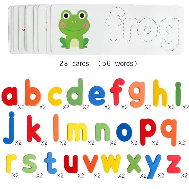 Spelling Game Wooden See and Spell Match Letter Puzzles