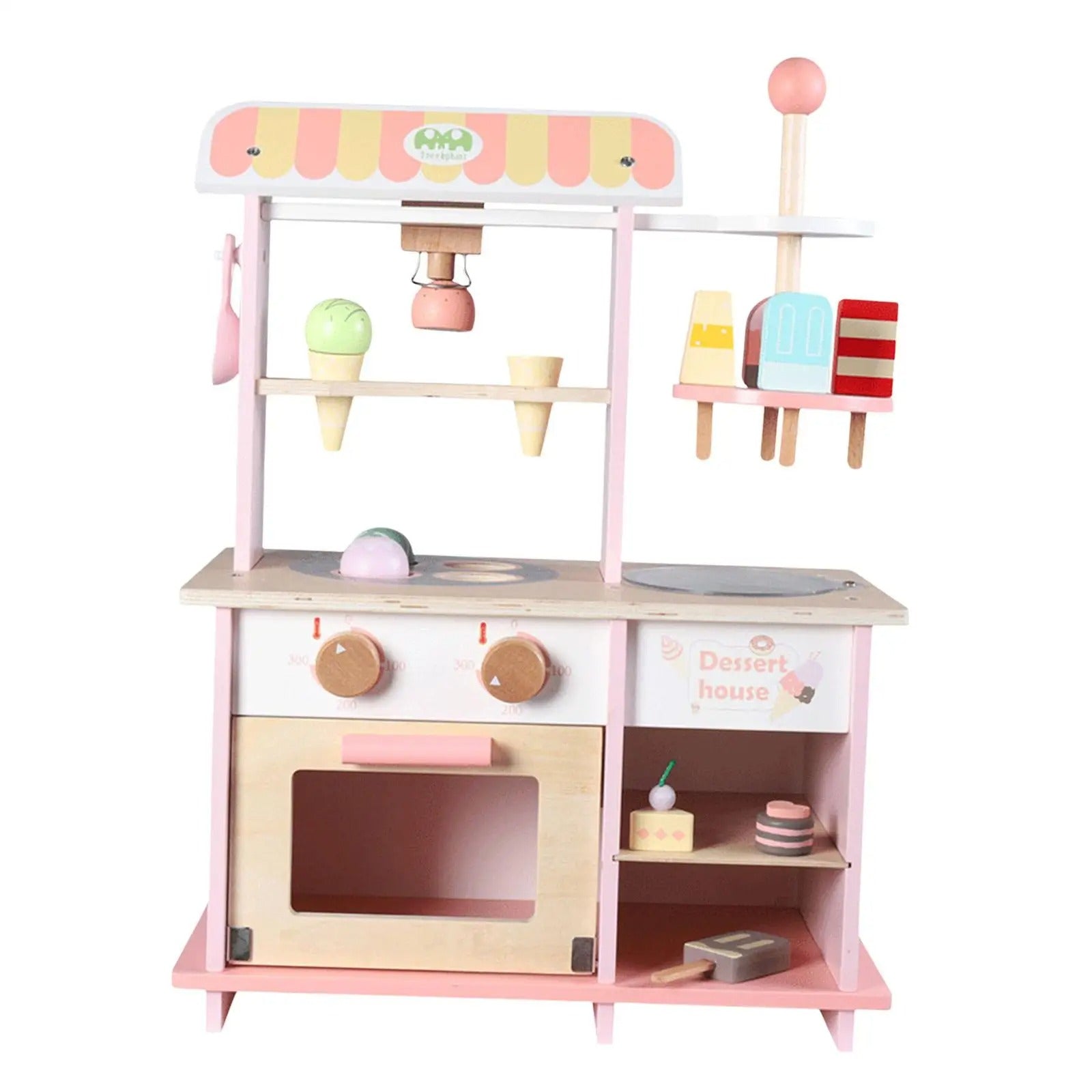 Wooden Dessert Shop & Ice Cream Stall Pretend Play Toys