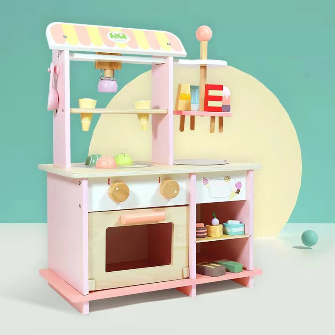 Wooden Dessert Shop & Ice Cream Stall Pretend Play Toys