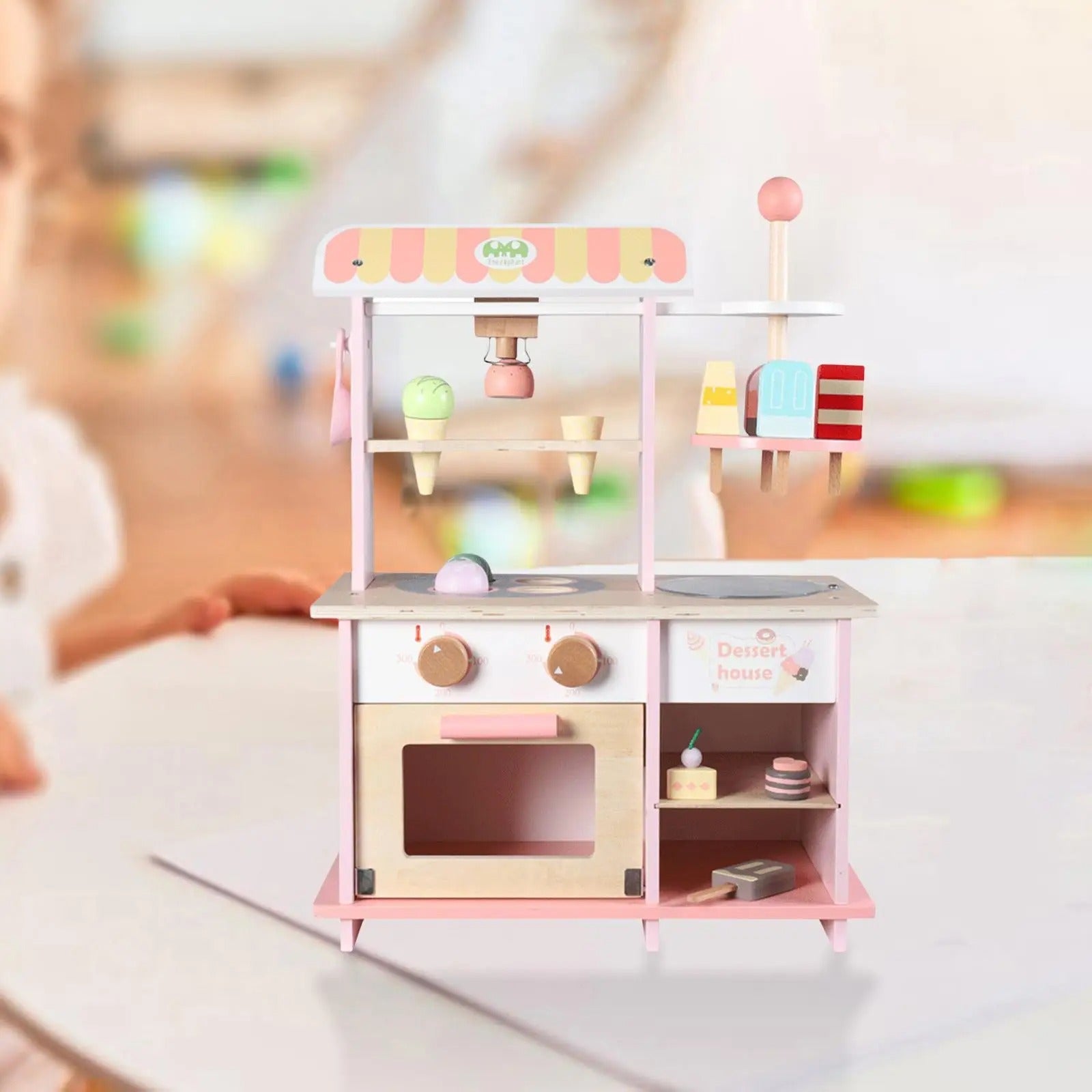 Wooden Dessert Shop & Ice Cream Stall Pretend Play Toys