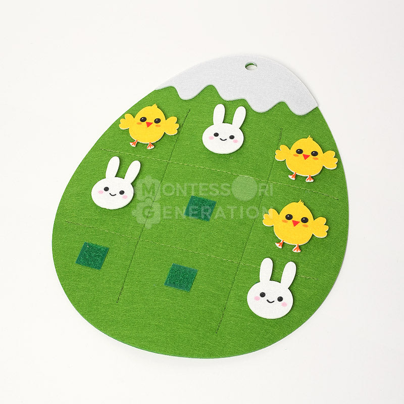 Fidtoy Jouet d'activité mural en feutre Lapin pour enfants 1+ Décoration de Pâques