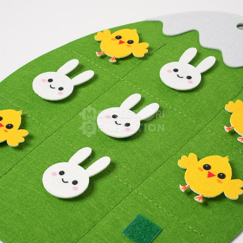 Fidtoy Jouet d'activité mural en feutre Lapin pour enfants 1+ Décoration de Pâques