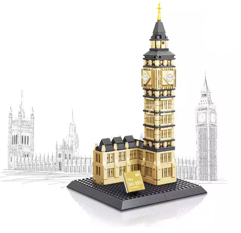 The Elizabeth Tower Construction Building Blocks Model - 910 Pieces