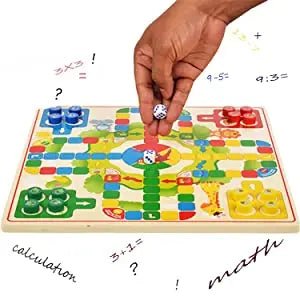 Wooden Checker Board & Ludo 2-in-1 Premium Classic Family Game