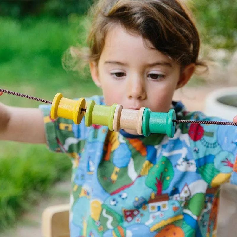 Freckled Frogs Wooden Bobbin Set Threading Reels