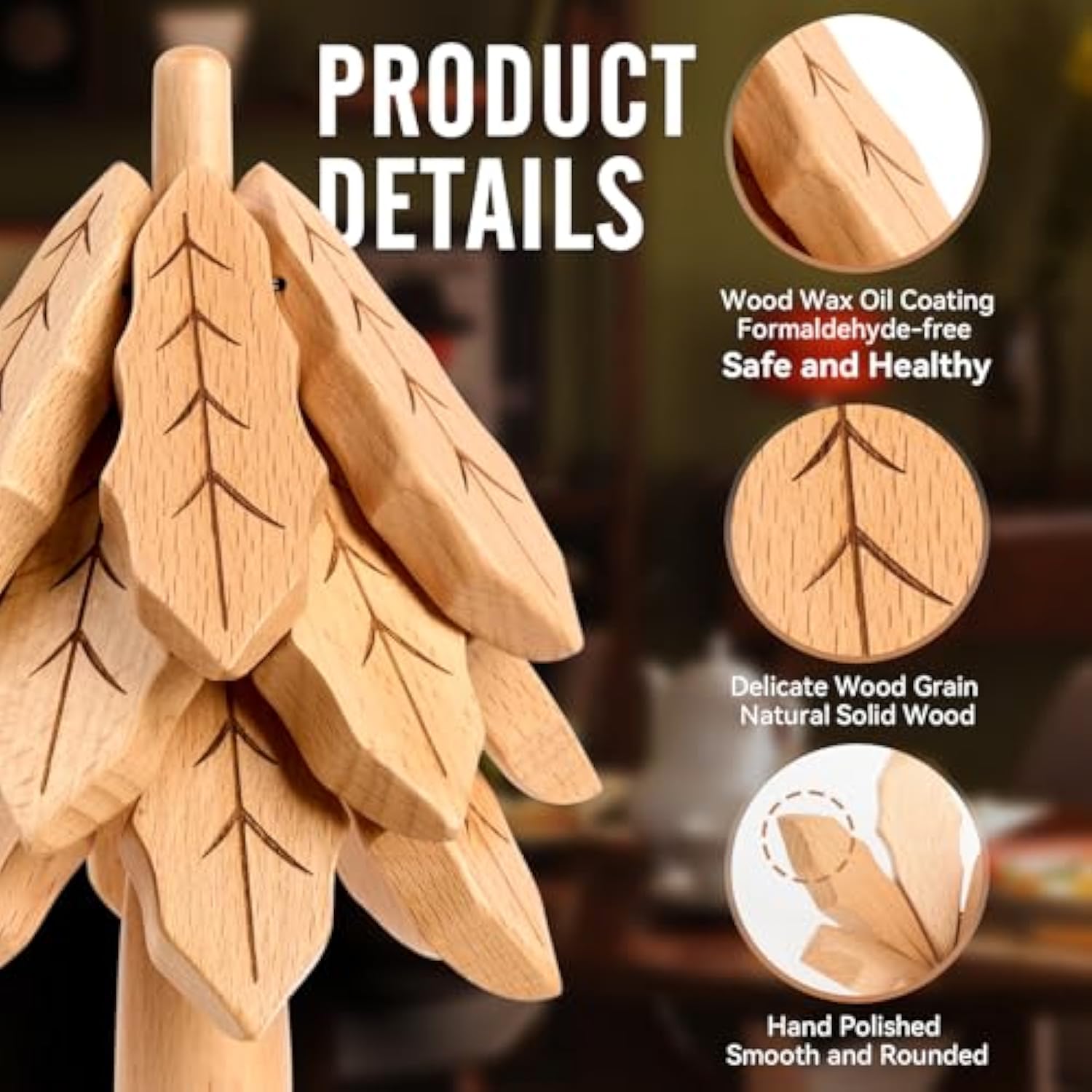 Juego de Posavasos de Aislamiento con Forma de Árbol de Pino