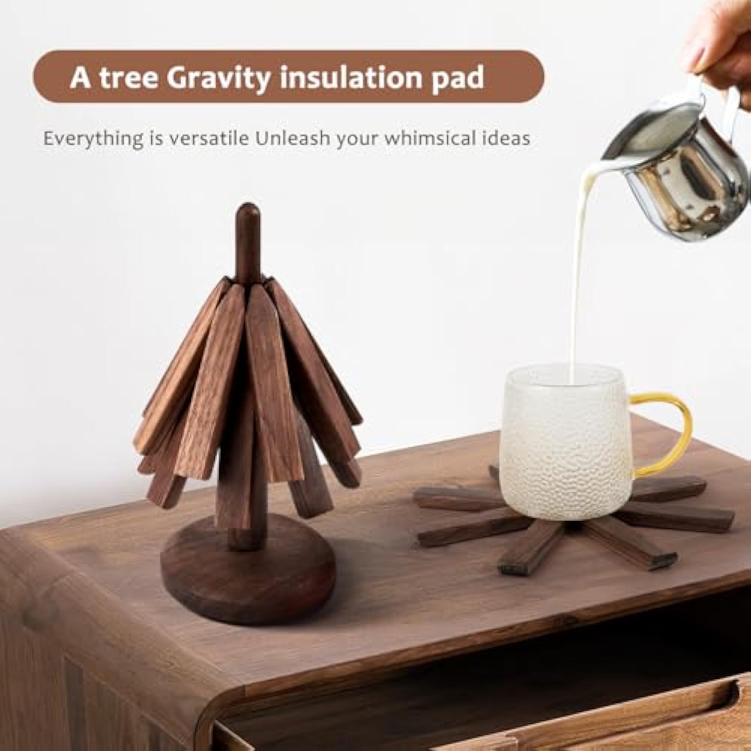Juego de Posavasos de Aislamiento con Forma de Árbol de Pino