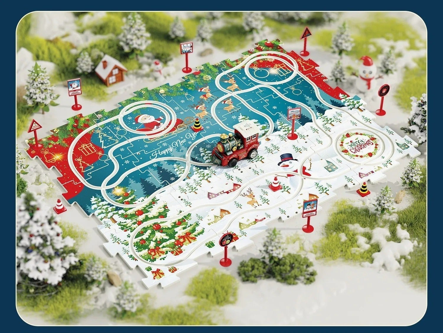 DIY Xmas Train Track™ - Construisez votre propre pays des merveilles de Noël - Puzzle de train de Noël
