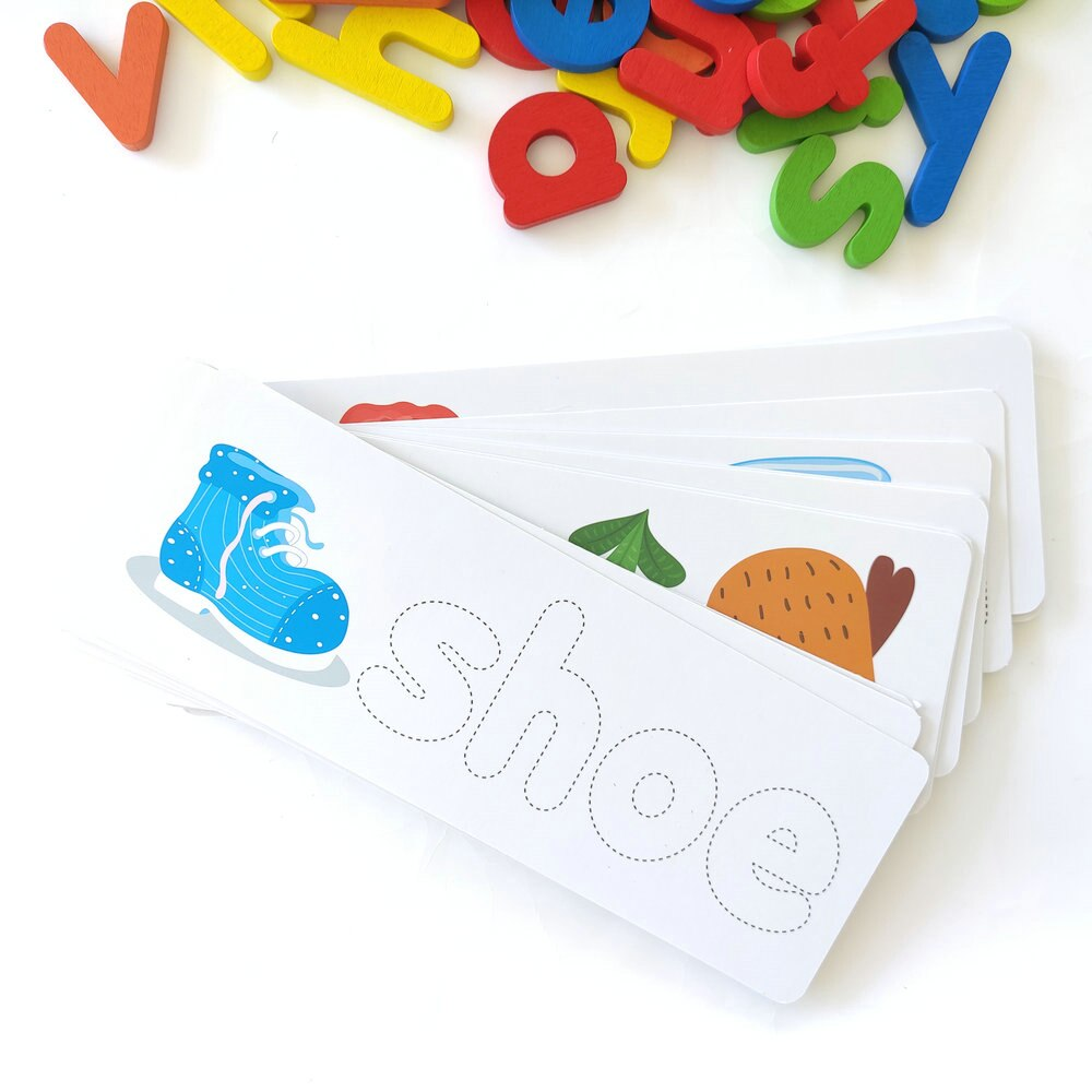 Wooden Alphabet Letters Word Spelling Game