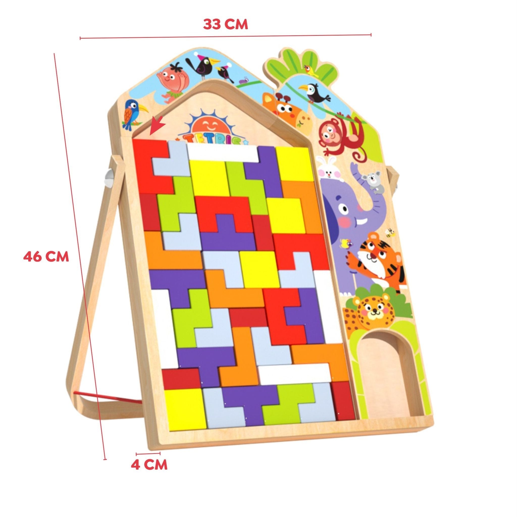 Wooden 3 in 1 Tetris - Parent Child Edition Multifunctional Building Blocks