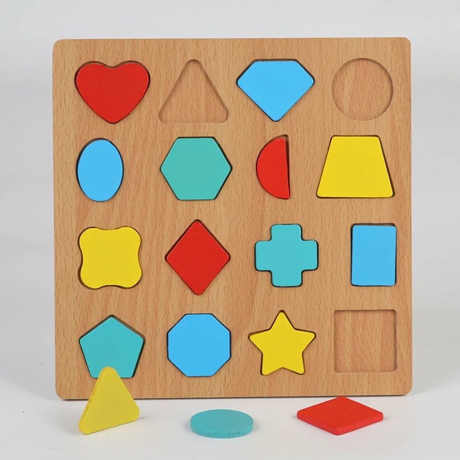 Wooden 3D Alphabets, Numbers, Shapes & Maths Board - 4 in 1 Combo