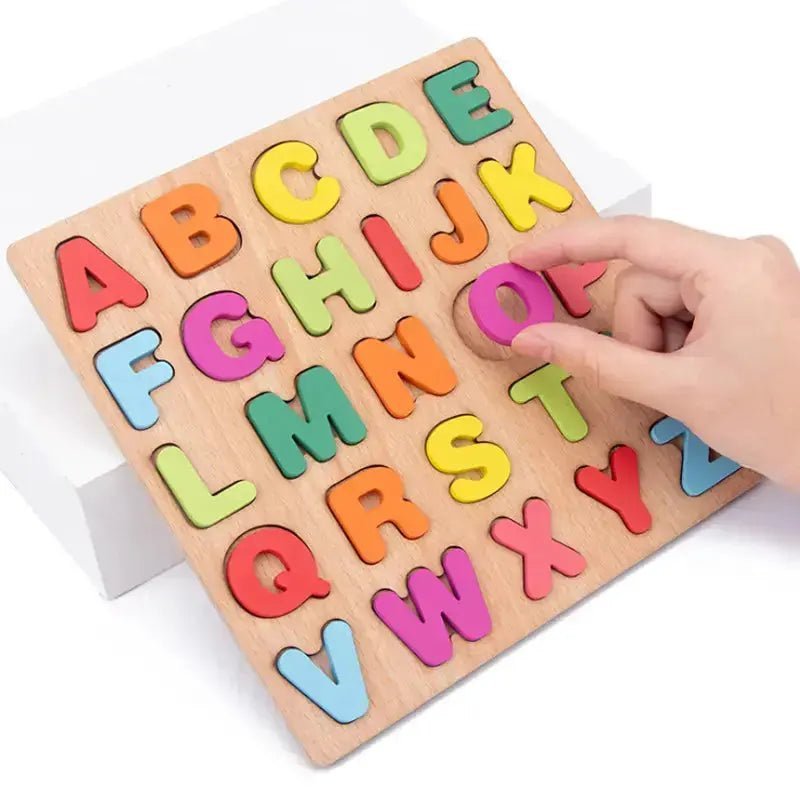 Wooden 3D Capital Alphabets ABCDE Board