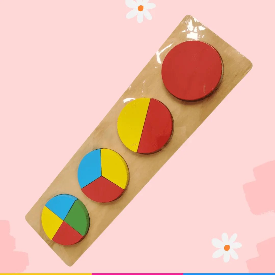 Wooden 3d fraction shapes puzzle board - Choose 1 board