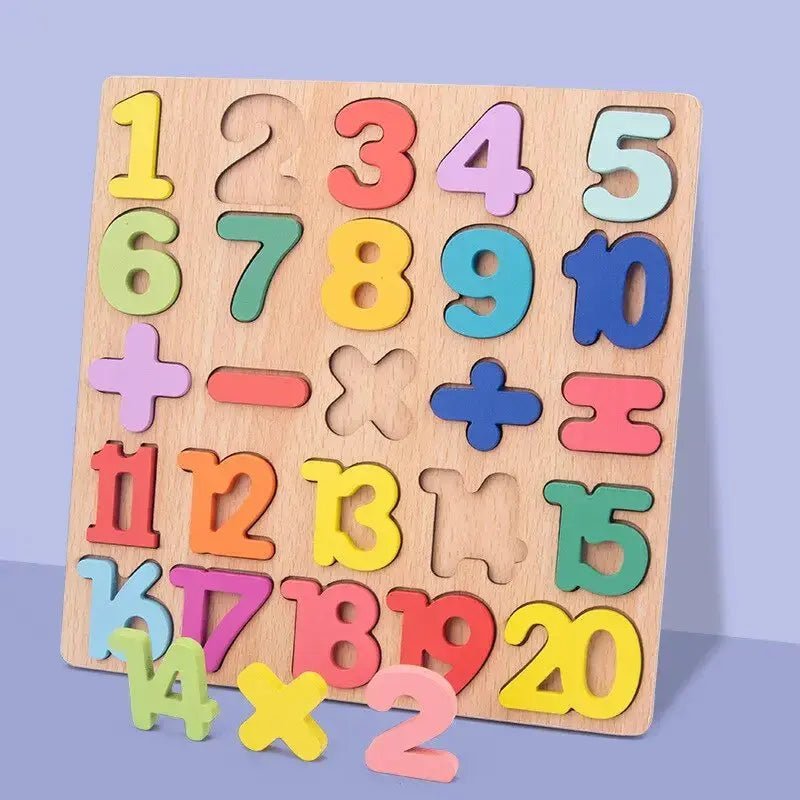 Wooden 3D Number Math Board