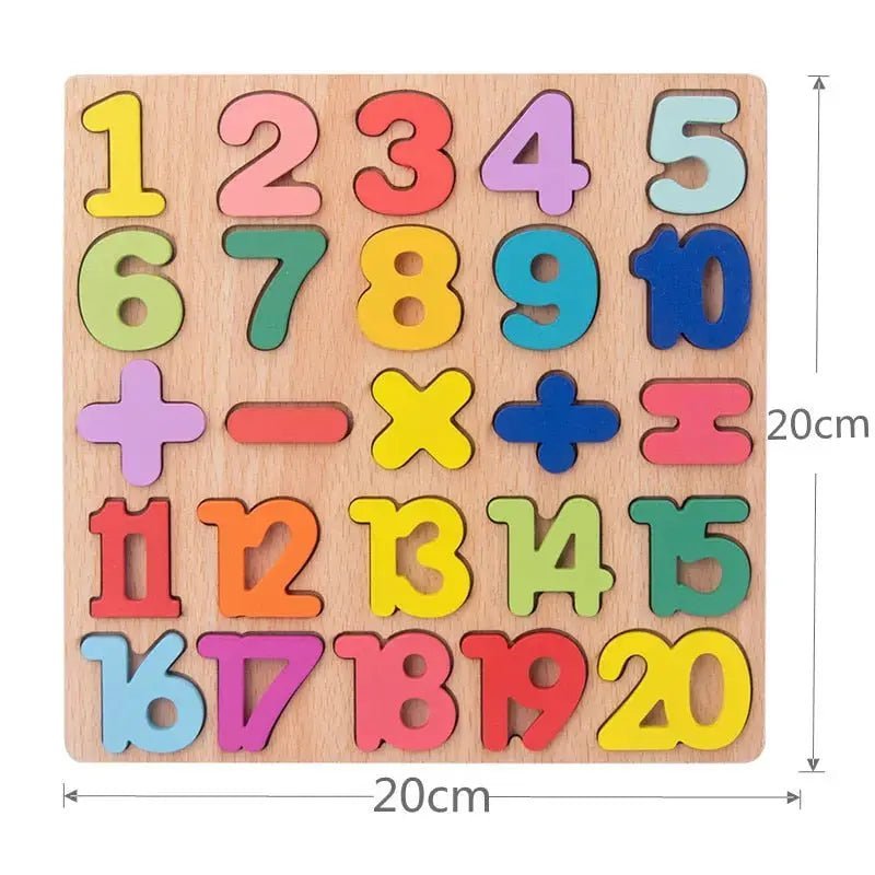 Wooden 3D Number Math Board