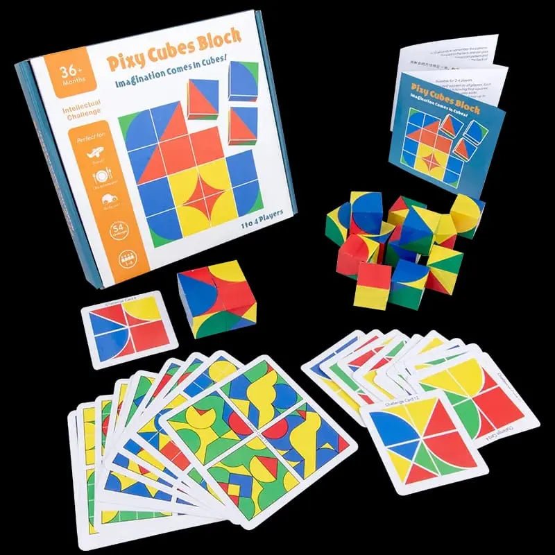 Wooden 3D Puzzle Pixy Cubes Block Game