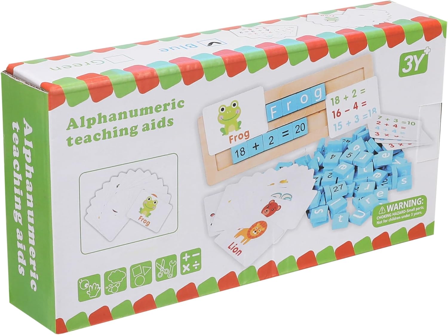 Wooden Alphanumeric Teaching aids Flash card Math Addition Subtraction Vocabulary English
