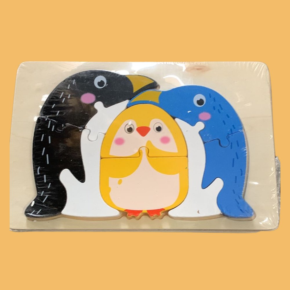 Wooden Animal Family Puzzle Board