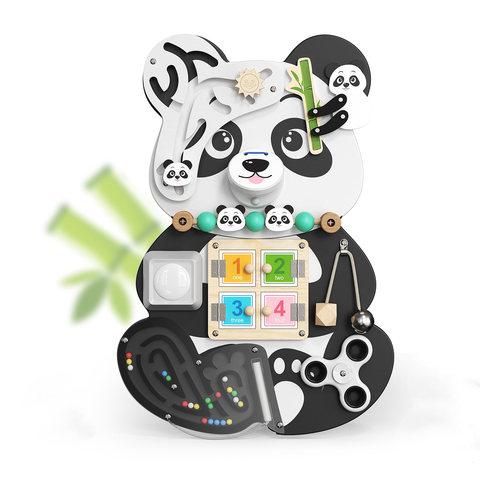 Wooden Bear Puzzle Busy Board – Montessori Lock & Learn Sensory Toy for Toddlers | Educational Gift for Kids