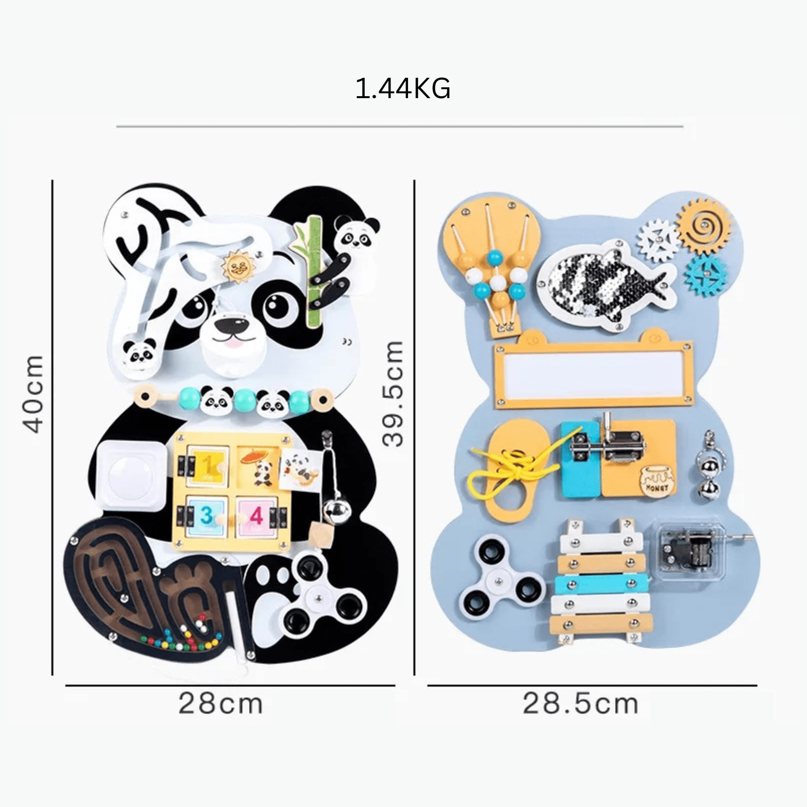 Wooden Bear Puzzle Busy Board – Montessori Lock & Learn Sensory Toy for Toddlers | Educational Gift for Kids