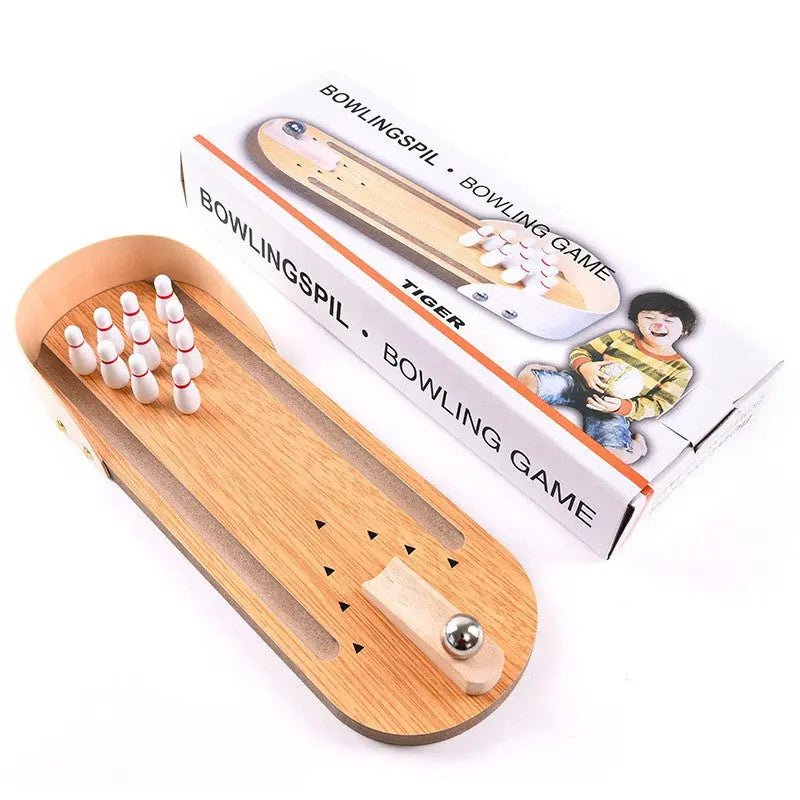 Wooden Bowling Game | Table Top Mini Bowling Game Set