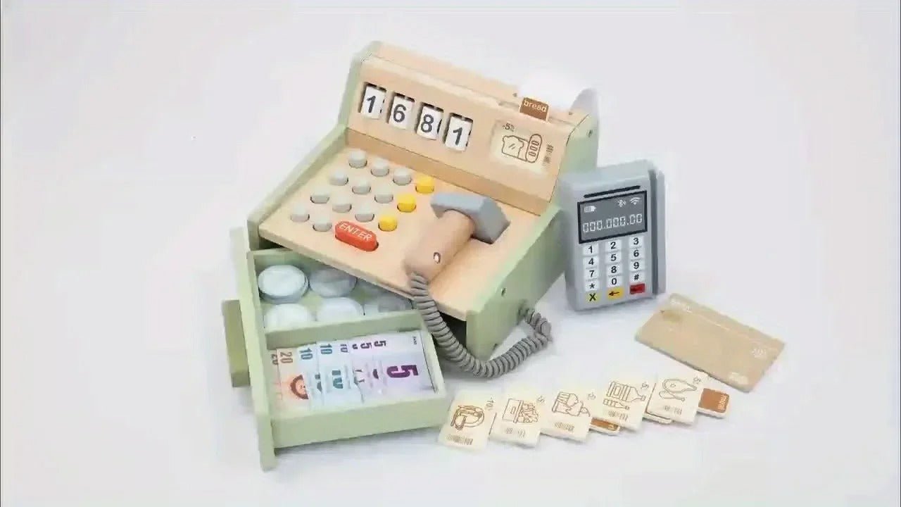 Wooden Cash register set Kids Role-Play Toys
