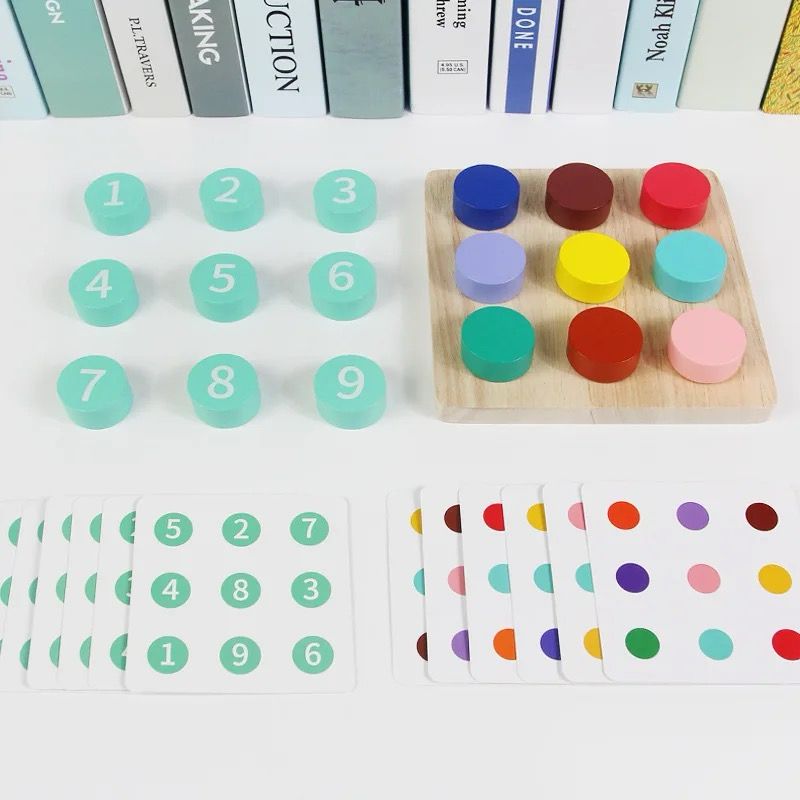 Color and Number Sorting Board – Wooden Matching Game for Early Math Skill