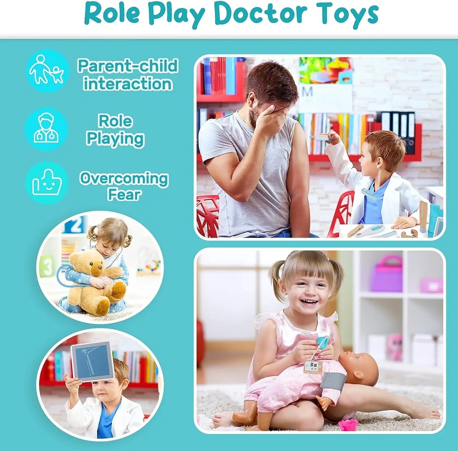 Wooden Doctor Toy Set Doctor on Call
