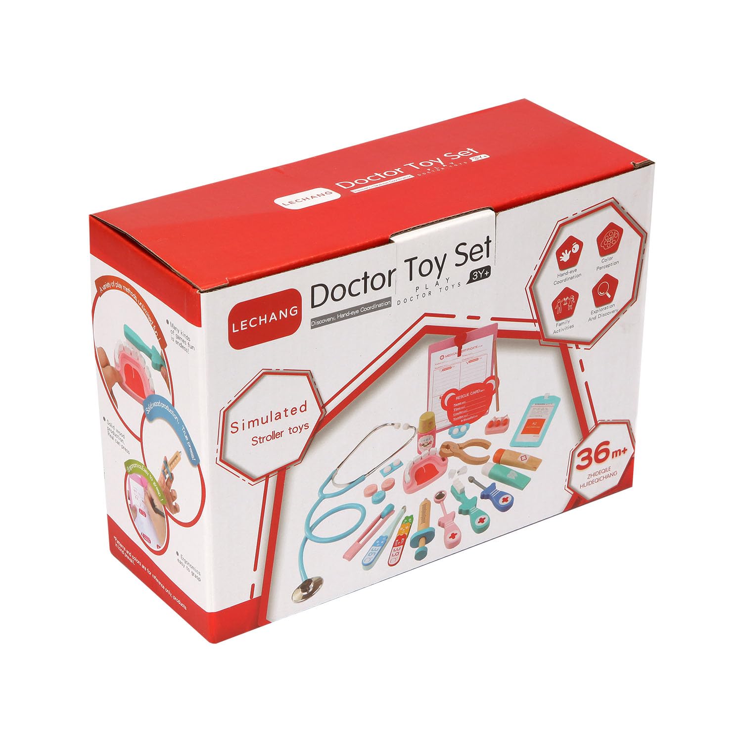 Wooden Doctor Toy Set Educational Role Play Medical Kit for Kids