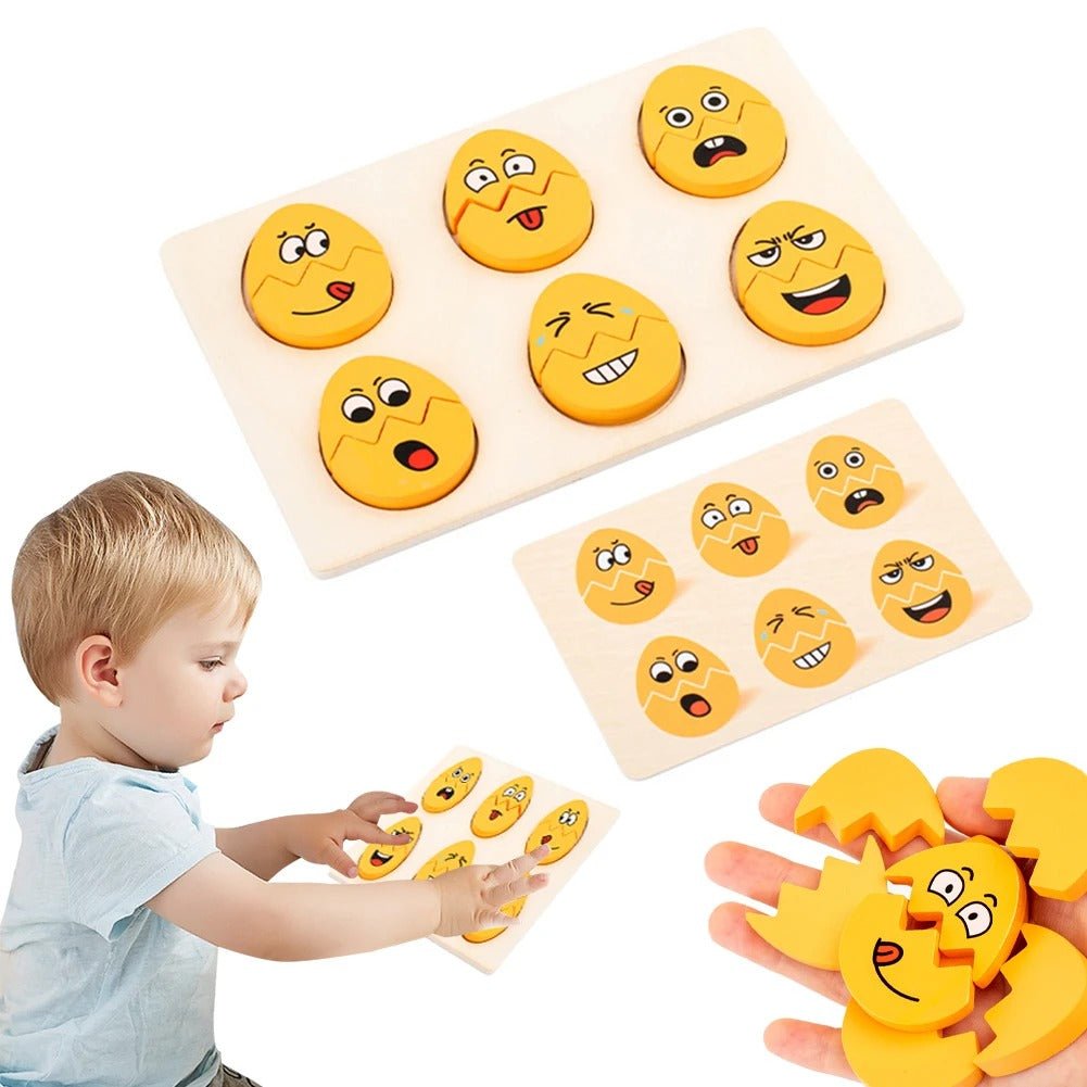 Wooden Egg Face Changing Matching Game