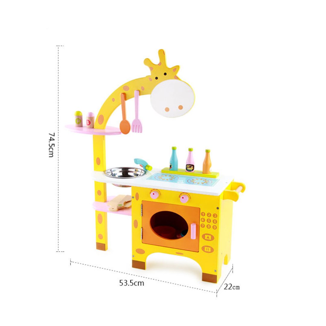 Wooden Giraffe Kitchen A Fun & Safe Pretend Play Set for Little Chefs