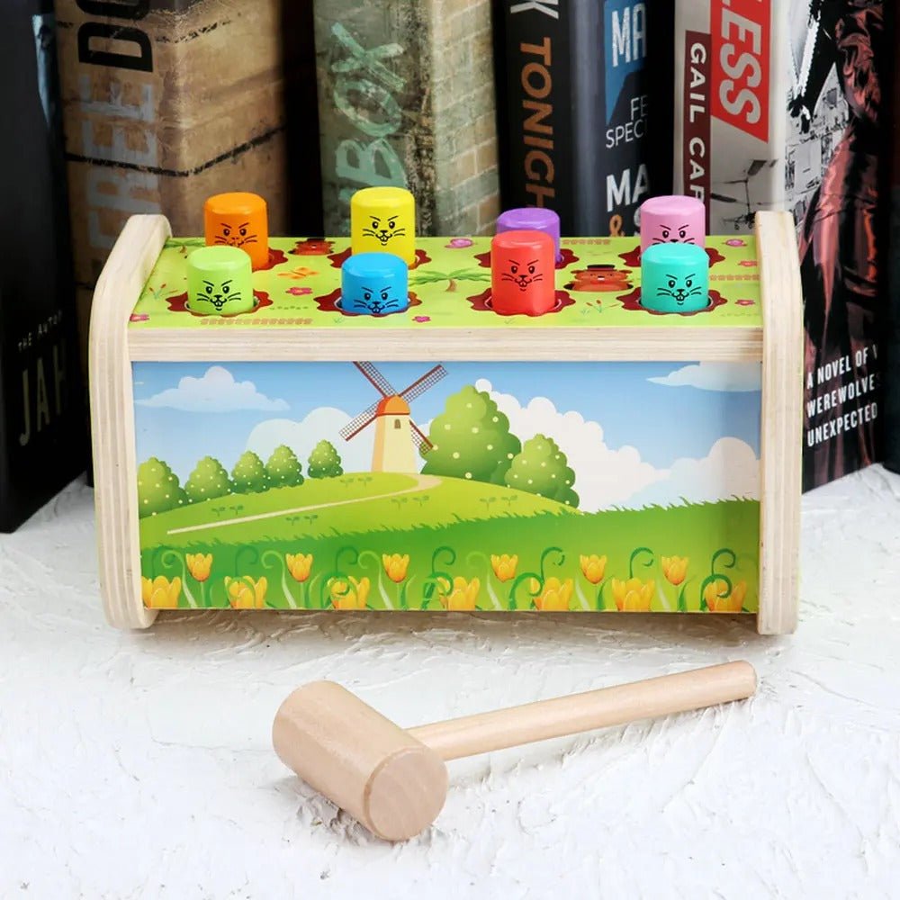 Wooden Hammer Beats Game | 8 Peg Swinging Hamster