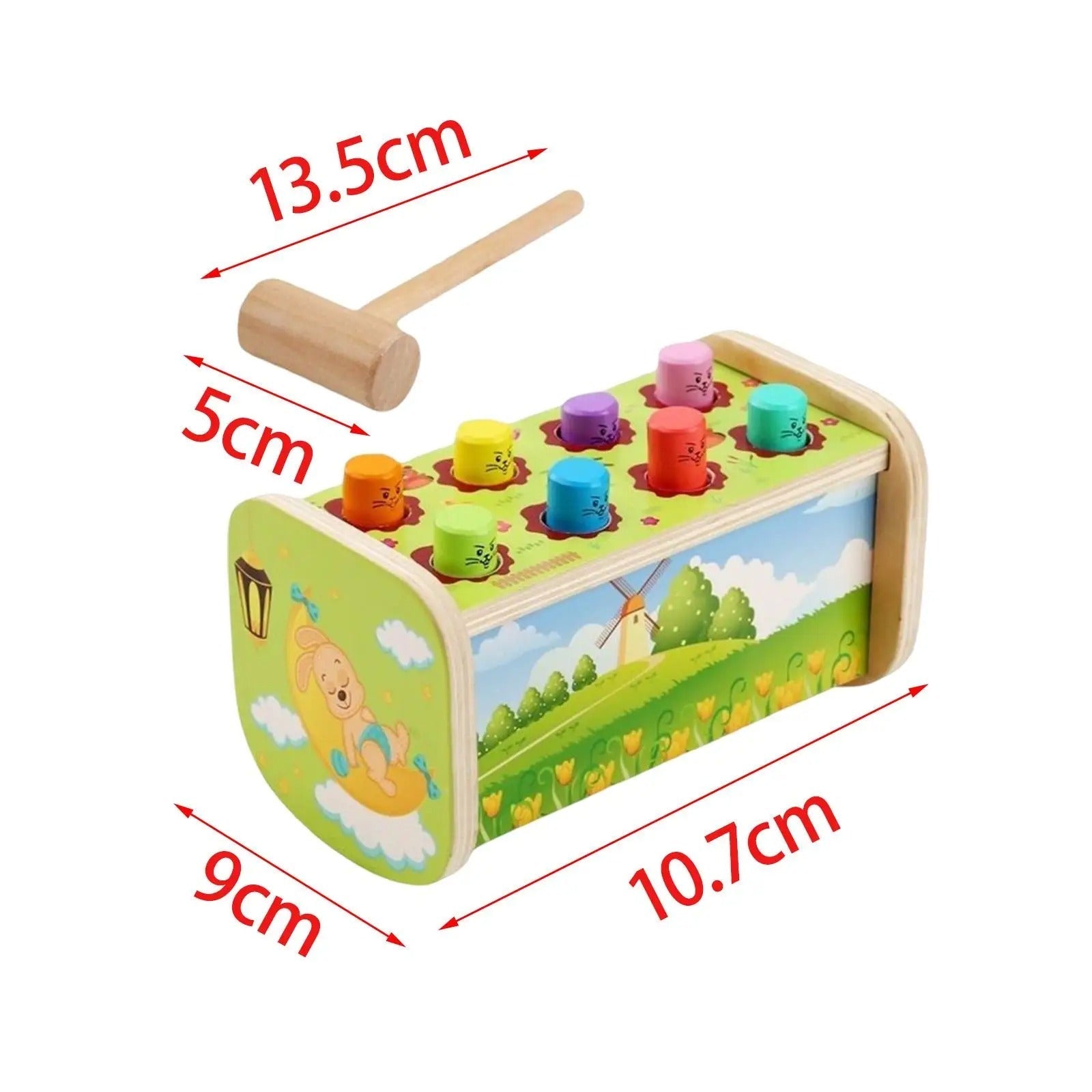 Wooden Hammer Beats Game | 8 Peg Swinging Hamster