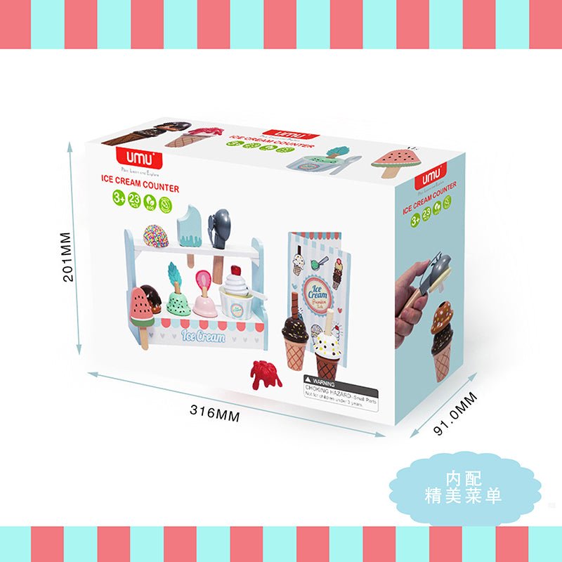 Wooden Ice cream counter | Wooden Ice Cream Shop for Kids