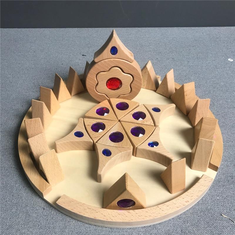 Wooden Mandala Gem Blocks