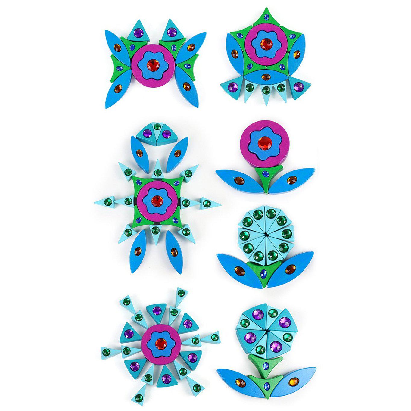 Wooden Mandala Gem Blocks