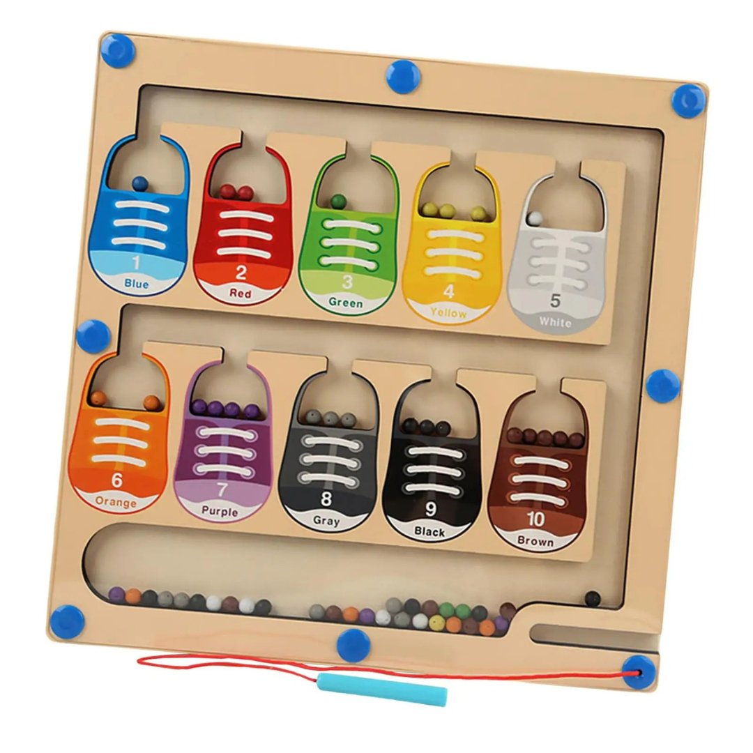 Wooden Maze Board Magnetic Location Maze
