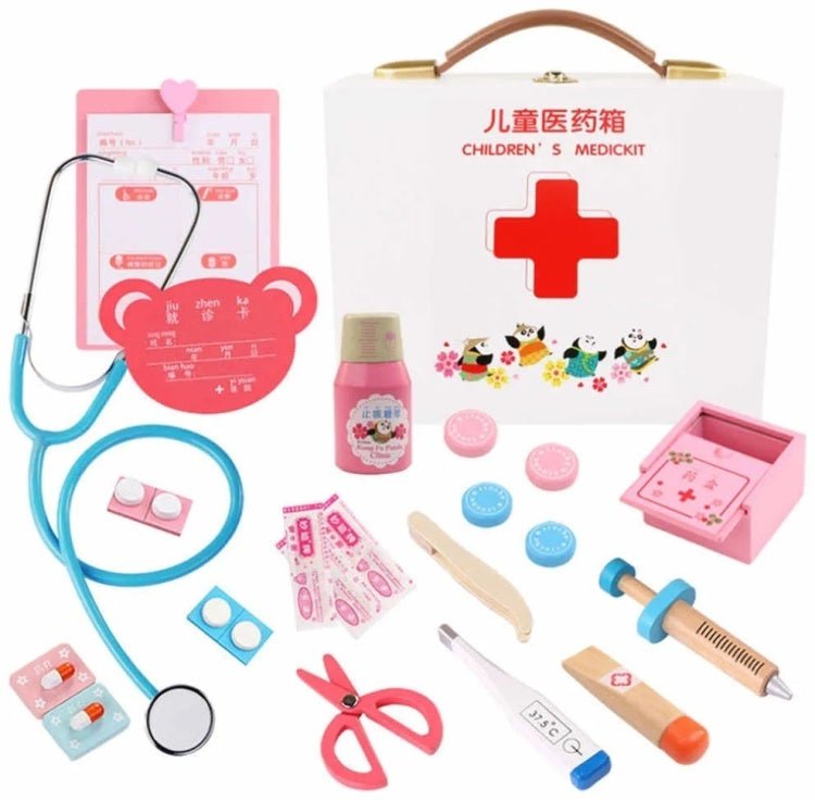 Wooden Medicine Cabinet First Aid Kit Doctor Kit