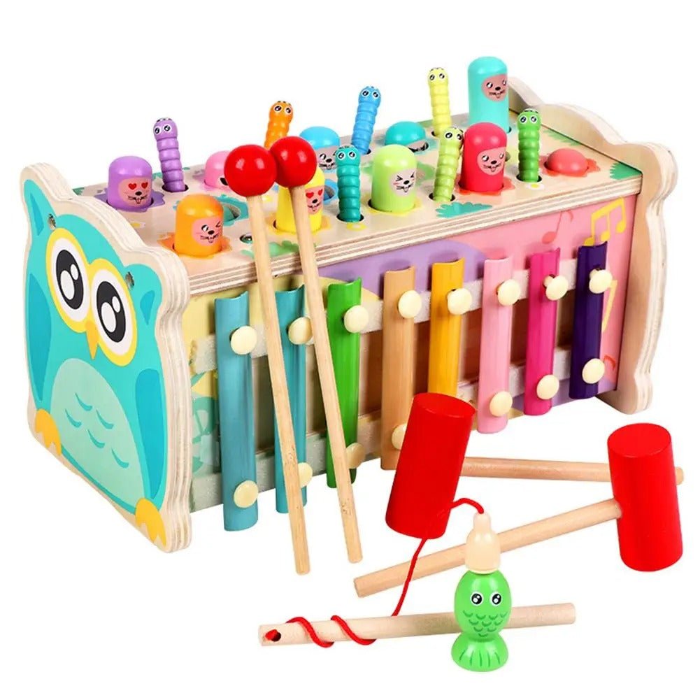 Wooden 7-in-1 Activity Toy – Whack-a-Mole, Xylophone & More