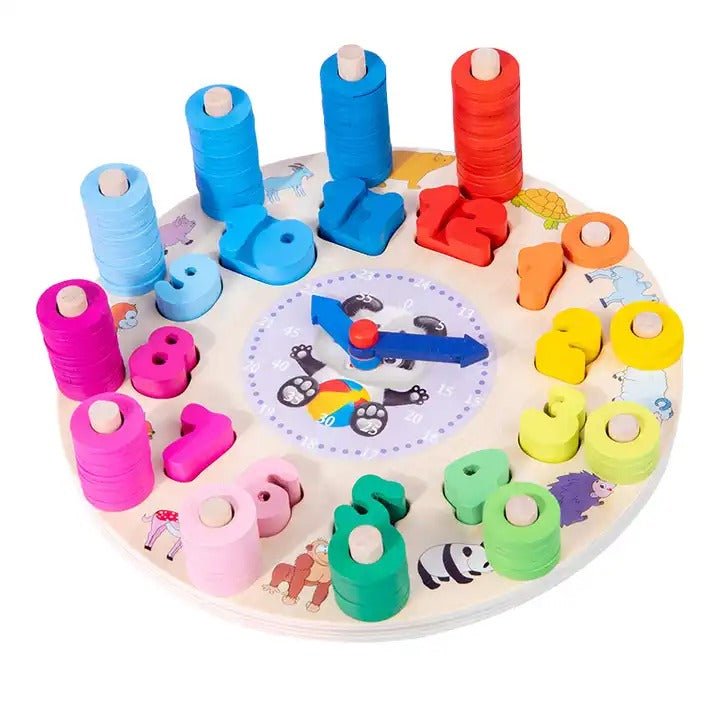 Wooden Number Counting Clock