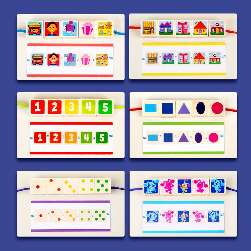 Wooden Number Lacing Set