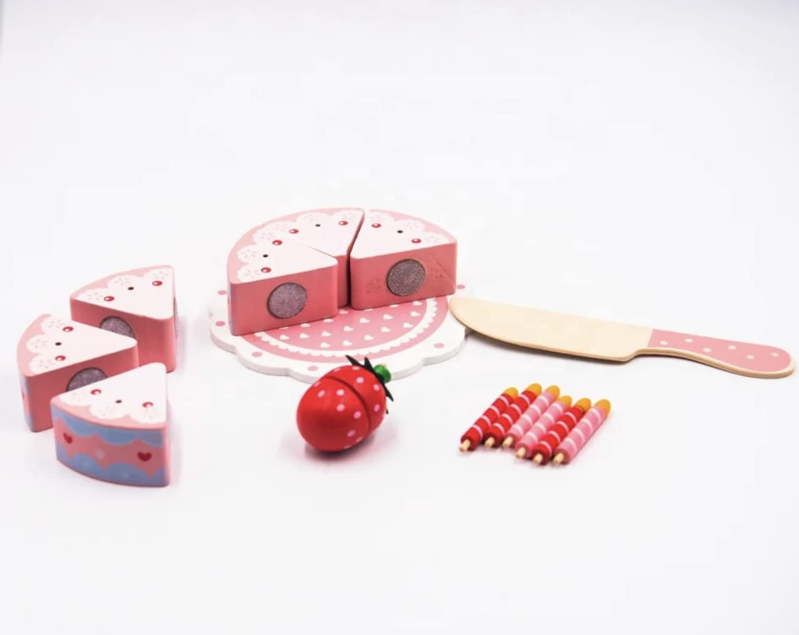 Wooden Princess Birthday Cake Toy Play Food Cake Toy Pretend Play for Kids