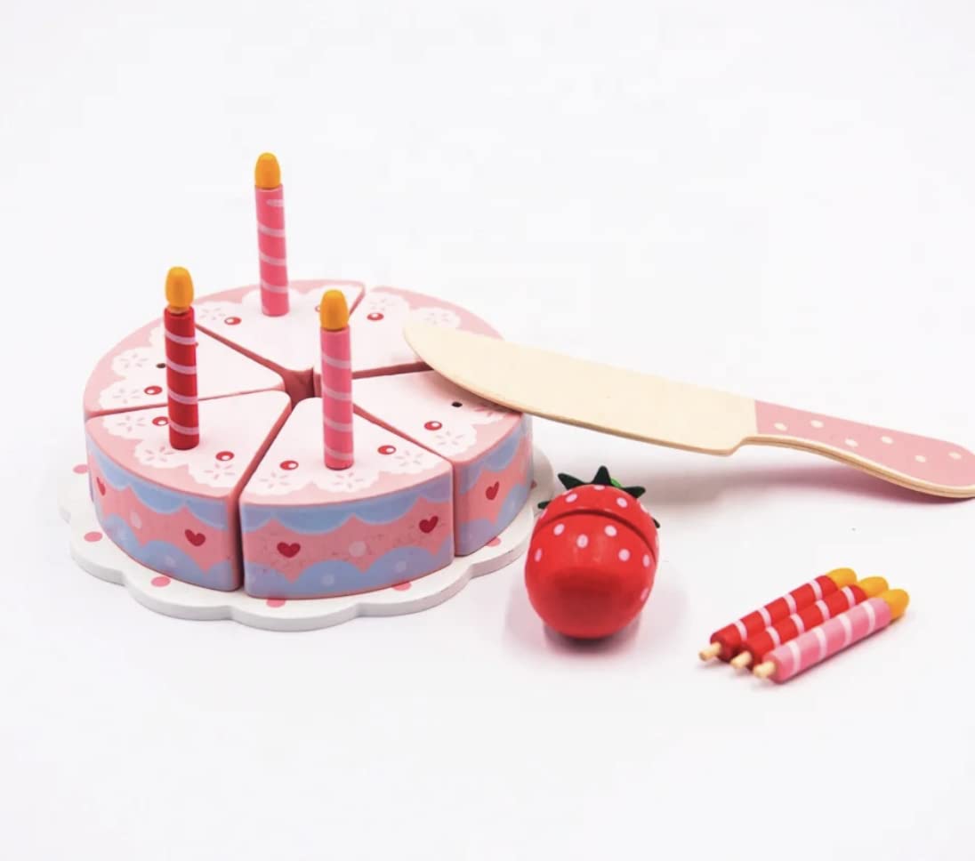 Wooden Princess Birthday Cake Toy Play Food Cake Toy Pretend Play for Kids