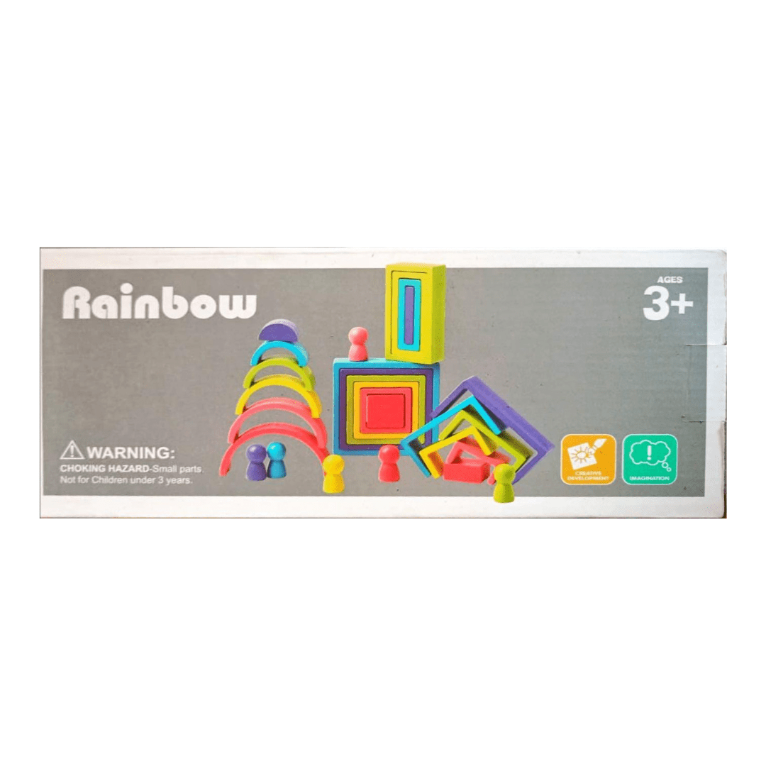 Wooden Rainbow Building Block Assembly Toy