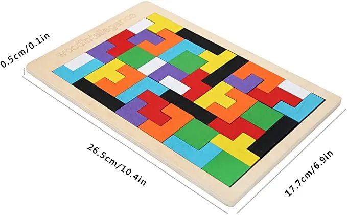 Wooden Rangoli Puzzle – Tanagram, The block puzzle 10 mm Russian Block Puzzle