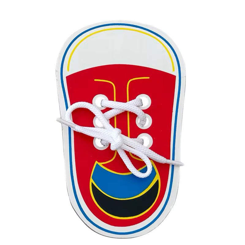 Wooden Shoe Lacing Activity - Practical Life Fine Motor Toy