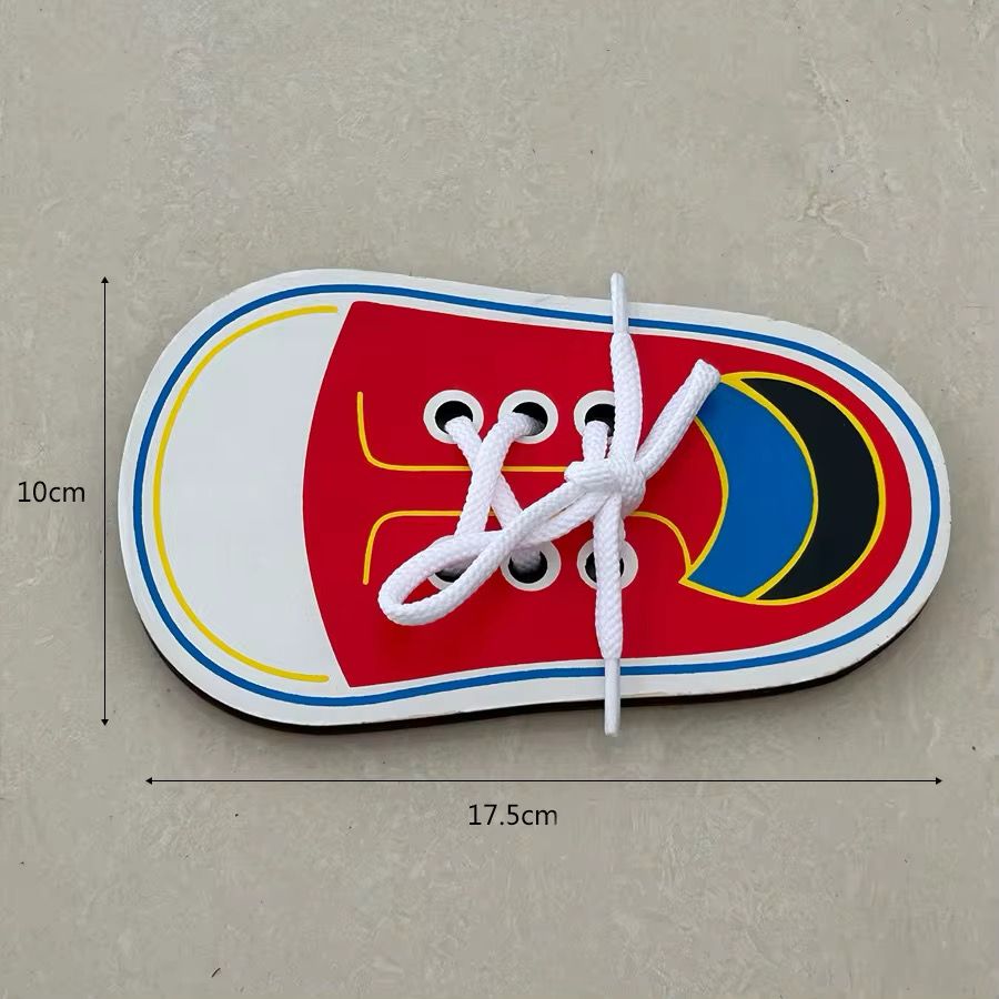 Wooden Shoe Lacing Activity - Practical Life Fine Motor Toy