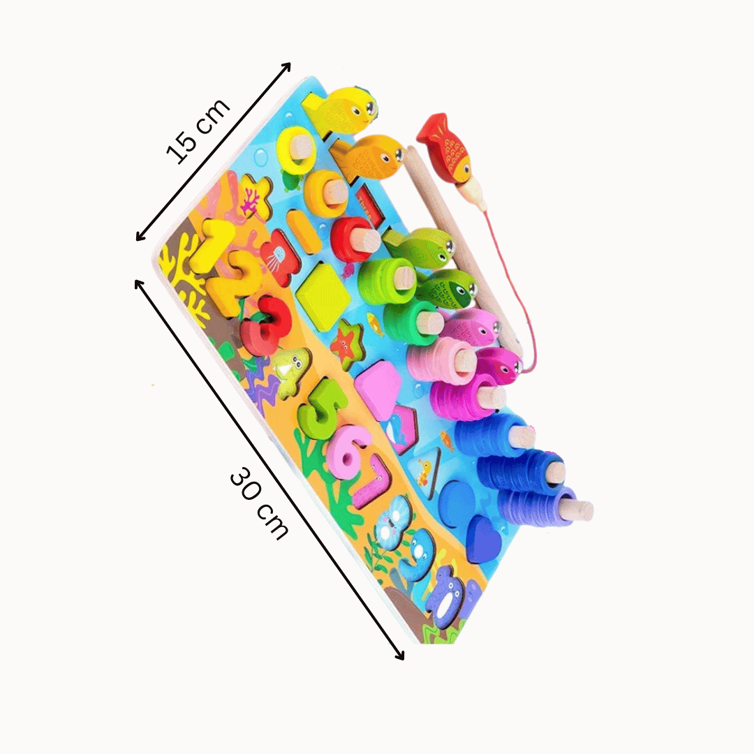 6-in-1 Wooden Montessori Educational Board Game for Kids