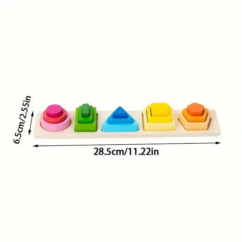 Wooden Sorting And Stacking Toys, Shapes stacker, Color Recognition Shape Sorting Gifts